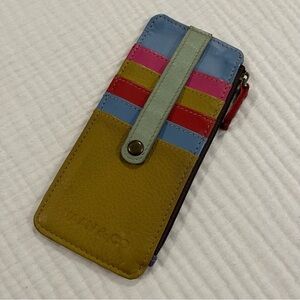 Colorful Leather Snap Card Wallet